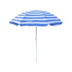 Amazon Brand - Umi SunSplash Beach Parasol | UV-Resistant Canopy, Tilt Adjustable, Lightweight & Foldable Sun Umbrella for Outdoor, Garden & Beach Use (Blue & White)