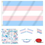 MEPLUM PRIDE 3x5 FT Transgender FTM Trans Flag, FTM Trans Transgender Pride Stuff as FTM Trans Transgender Present for FTM Trans Transgender Pride Parades Party Accessories Decorations