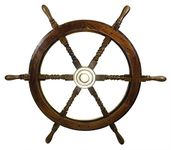 30" Wooden Ship Wheel: Pirate and Fishing Boat Decor