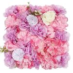 NeNchengLi 12Pcs Artificial Flower Wall Panel 3D Floral Backdrop Wall 15" X 15" Flower Wall Decor Flower Wall Backdrop Faux Flower Panel for Party Home Background Decor, Pink/White