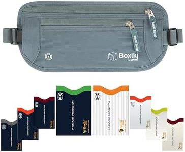 Boxiki Travel Black Money Belt with RFID Sleeves Set | Secure Waist Bag and RFID Card Holder for Men and Women