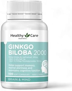 Healthy Care Ginkgo Biloba Capsules - Improves Cognitive Function & Mood Enhancement - Premium Dietary Supplement - All-Natural Ingredients - 100 Capsules - 2000 mg