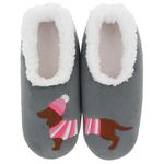 Snoozies Pairables Cats & Dogs Super Soft Sherpa Fleece Ladies Slippers Collection Womens sizes 3-9 UK (Stripy Dachshund, UK Footwear Size System, Adult, Women, Alpha, Medium, Small)