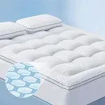 Bedsure Breescape Mattress Topper Full Size, Cooling Pillow Top Full Mattress Pad, Extra Thick Soft Quilted Mattress Cover, with a Deep Pocket Fitted to 8"-21" Mattresses