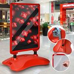 Jago® Pavement Sign – DIN A1 Size, Water or Sand Based, Double Sided, Mobile, Indoor/Outdoor, Red – Pavement Board, Outdoor/Street Advertising Frame/Display/Stand