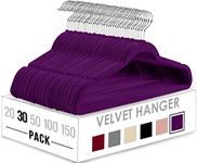 Utopia Home Pack of 30 Premium Non Slip Velvet Hangers 360 Degree rotatable Hook Durable & Slim Coat Hangers - Pant Hangers - Purple