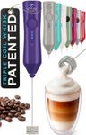Zulay Kitchen Rechargeable Milk Frother Handheld - Frother Wand, Drink Mixer, Electric Whisk Frother, for Cappuccinos, Matcha & Protein Powder - Dynamic Triple Whisk, 3 Speed 500mAh Purple