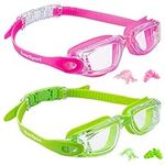 Kids Swim Goggles 2 Pack Swimming Goggles Anti Fog Anti-UV for Child Teens Youth