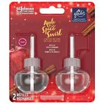 Glade PlugIns Air Freshener Refill, Scented and Essential Oils for Bathroom and Home Fragrance, Apple Cinnamon, 2 Refills (Packaging May Vary)