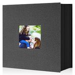 Benjia Photo Album 6x4 Slip in, Linen 600 Pockets Photo Albums Holds Landscape and Portrait 10x15cm Picture Black