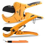 DOMINOX Pipe Cutter, 64mm (2 1/2'' O.D.) +26mm+Deburring Tool (3 Set), Professional Cutting PEX, PVC and PPR Pipe, SK5 Blade and Aluminum Alloy Body, One-Hand Rapid Cutting Tool for The Pipe