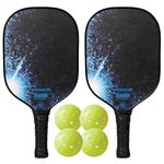 Franklin Pickleball 2 Player Carbon Fiber Paddle and X-40 Pickleball Set - (2) Carbon Fiber Paddles - (4) X-40 Balls - Carry Bag - USA Pickleball Approved