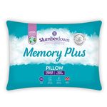 Slumberdown Memory Foam Pillow 1 Pack - Firm Support Side Sleeper Pillow for Neck and Shoulder Pain Relief - Orthopaedic, Supportive, UK Standard Size (38cm x 64cm)