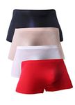 WINDAY Men Briefs Breathable Ice Silk Boxer Bikinis and Briefs N05, 4-pack Mixed Color a, X-Large