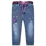 Peacolate 18Months - 7Years Baby Toddler Little Girl Embroidered Legging Jeans(18months)