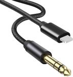 NCGGY i-phone to 6.35mm 1/4 inch Audio Aux Jack Cable 3.3FT,6.35mm TRS aux stereo Cable for i-Phone13,14,12,11,XR,XS,8,7,i-Pad, Amplifier,Speaker,Headphone,Mixer