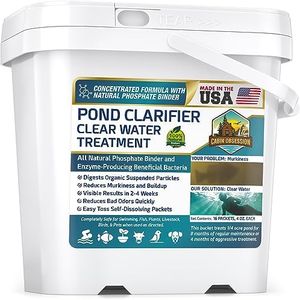 Pond Clear Water Treatment - 16 Pack for 8 Months of Pond Cleaner Supply - Pond Clarifier for Outdoor Ponds – 100% Natural Pond Bacteria Packets - Made in The USA - Safe for Fish, Pets, and Swimming