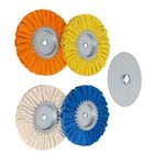 5 Pcs Aluminum Polishing Kit, 8'' Airway Buffing Wheel Kit in Diameter 5/8 inch Arbor Hole, Safety Flange, Metal Polishing Wheel for Angle Grinder Mirror Finis