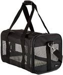 Amazon Basics Soft-Sided Mesh Pet Travel Carrier, Medium, 43.18 x 25.4 x 25.4 CM, Black