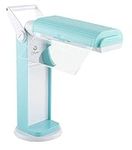 OttLite 13 Watt Magnifier Task Lamp with 2X Magnification and Swivel Base, Turquoise