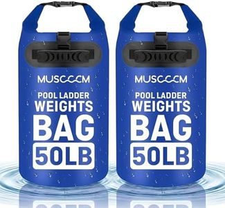 MUSCCCM 50LB Heavy Duty Pool Ladder Weights Bag, 500D PVC Universal Sand Bags Step Anchors Above Ground and Inground Pool Step Sand Bags with Handles, Pool Waterproof Foldable, Leak-Proof (2 Pack)