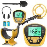 Metal Detector for Adults - Professional Metal Detector Gold and Silver with LCD Display, High Accuracy Waterproof Pinpoint 5 Modes, 10" Coil Lightweight Metales Detectors Stem Adjustable to 60.2"