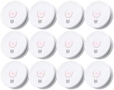 SITERLINK Smoke Detectors Replaceable Battery,GS509A-2NCDR 12pack | Dual-Beam Photoelectric Sensor Smoke Alarm with Test-Silence Button,LED light Fire Detectors for Home,GS509A-2NCDR