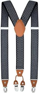 trilece Suspenders for Men Heavy Duty - Clip On Mens Suspender Y Back Adjustable for Jeans Work Wedding Tuxedo Dress Prom - Big and Tall Men's Accessories (Pattern5, 1)