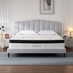 King Mattress, Suiforlun 14 Inch Mattress King, Gel Memory Foam Hybrid Bed Mattress in a Box with Cool-to-Touch Bamboo Rayon Cover, CertiPUR-US Certified Pressure Relief, Medium Firm