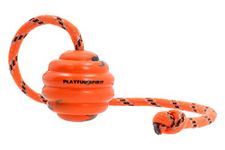 PlayfulSpirit Durable Natural Rubber Ball on a Rope - Perfect Dog Training, Exercise and Reward Tool - Medium Size Dog Toy for Fetch, Catch, Throw and Tug War Plays – Happy Playtime Guaranteed