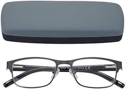 EYEGUARD Mens Reading Glasses, 1 Pair Rectangular Lightweight Metal Readers for Men(+4.00 Magnification)