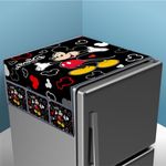 Heart Home Disney Mickey Fridge Top Cover | Fridge Cover with Pockets | Refrigerator Top Cover for Kitchen | Fridge Top Cover with 6 Utility Pockets | Polyester Fridge Cover | Black