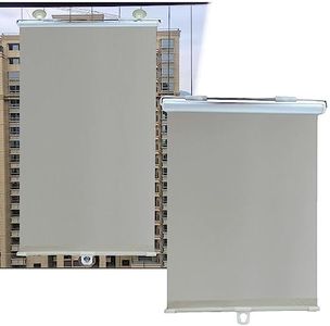 Estor Enrollables Opaca con Ventosas para Ventanas, Persiana Parasol Retráctil, Cortinas Blackout 60x125/75x125cm, Persianas Temporales De Privacidad, Sin Taladrar,Grey-75x125cm(29.5 * 49.2in)