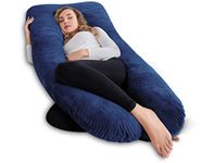 AngQi Pregnancy Pillow, Maternity Body Pillow with Velvet Cover, U Shaped Body Pillow for Pregnant Women, Navy