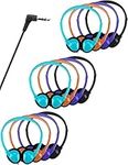 QWERDF Classroom Headphones Bulk 12 Packs Earphones in 4 Colors for Kids Teens College Students in Classes Libraries or Home (12 Pack, 4 Colors)