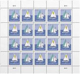 Sailboats Postcard Stamps (1 Sheet 