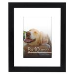 Americanflat 10x8 Photo Frame in Black - Use as 7x5 Photo Frame with Mount or 8x10 Frame without Mount - Horizontal and Vertical Formats for Wall and Tabletop