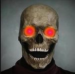 Halloween Mask, Skull Mask Scary led mask Halloween Masks Adults Skull Mask with Moving Jaw Human Skeleton Mask(Dark & Red)