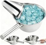 Tlence 2 Pack 55 OZ Stainless Steel Utility Scoops, Metal Flat Bottom Ice Scoop, Large Multipurpose Kitchen Food Serving Scooper for Flour Popcorn Coffee Bean, Right Hand, Dishwasher Safe, 1.72 Quart