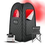 Improved 2.0 ThermoLab ® 2025 Steam Sauna for Home Use – 2.6L Steamer & 1000W Heater with Chair & Infrared LED – Detox, Relaxation & Stress Relief – Upgraded 2025 Pop-Up Tent with Remote Control