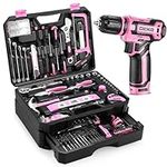 Pink Tool Kit Box Drill Set：DEKOPRO