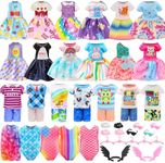 Miunana 25 PCS 5.3 Inch Girl Doll Clothes Dress Outfits and Shoes for Girl Doll Clothing with 4 Pairs of Shoes for 4-6 Inch Girl Dolls Clothes and Accessories Doll Top and Pants Doll Wings