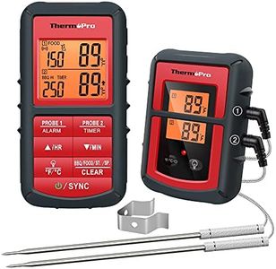 ThermoPro 150M Termómetro Cocina Inalámbrico Con Sonda dual Para Asar a la Parrilla, Humador, Barbacoa, Alimentos, Horno Digital Termómetro de Carne