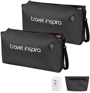travel inspira Vacuum Travel Bags with Pump, 22L TPU Compression Packing Cubes for Luggage, IP67 Portable Space Saver Storage for Flight & Backpacking with Shoulder Strap
