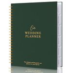Timeless Premium Linen Wedding Planner Book and Organizer – Wedding Planning Book, Comprehensive Keepsake & Countdown Binder, Perfect Engagement Gift for Women, 11" x 9" (Forest)