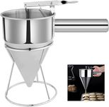 Sajag Stainless Steel Pancake Batter Dispenser with Stand, Detachable Handle Pancake Dispenser for Takoyaki,Baking,Cupcakes,Muffins-Cooking Crepes,Waffles