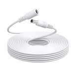 Power Extension Cable, 33ft (10M) 2.1mm x 5.5mm, Compatible with Universal 12V DC Adapter Cord or Wall Charger for Security Camera IP Camera/DVR/NVR System (White)