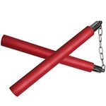 Safe Foam Rubber Nunchucks with Steel Chain for Kids/Beginner Practice,Red