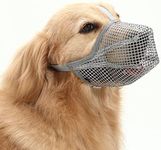 Dog Muzzle Soft Nylon Muzzle - Adjustable Breathable Mesh Muzzle, Dog Mask, Mouth Cover for Anti-Biting Anti-Barking Licking (Grey, Size M)