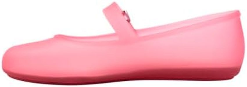 Melissa Soft Ballerina - Seasonless Flats for Women - Classic Ballet Flat Style with Adjustable Strap - Light-as-Air PVC Construction - Soft Foam Insole - Bubblegum Scent, Clear Pink, 8